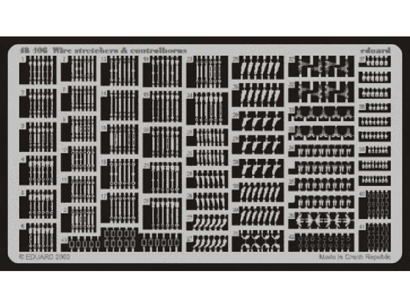  Wire Stretchers & Controlhorns 1/48 - blaszki - zdjęcie 1