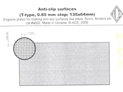 Anti-slip Surfaces (T-type, 0.85mm Step, 135mm X 64mm) - zdjęcie 1
