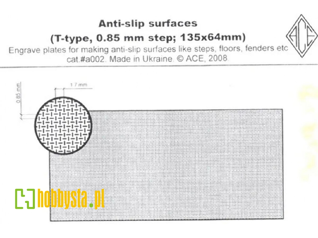 Anti-slip Surfaces (T-type, 0.85mm Step, 135mm X 64mm) - zdjęcie 1 Anti-slip Surfaces (T-type, 0.85mm Step, 135mm X 64mm) - zdjęcie 1