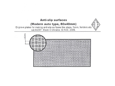 Anti-slip Surfaces (Modern Auto Type, 0.5mm Step; 80mm X 40mm) - zdjęcie 1