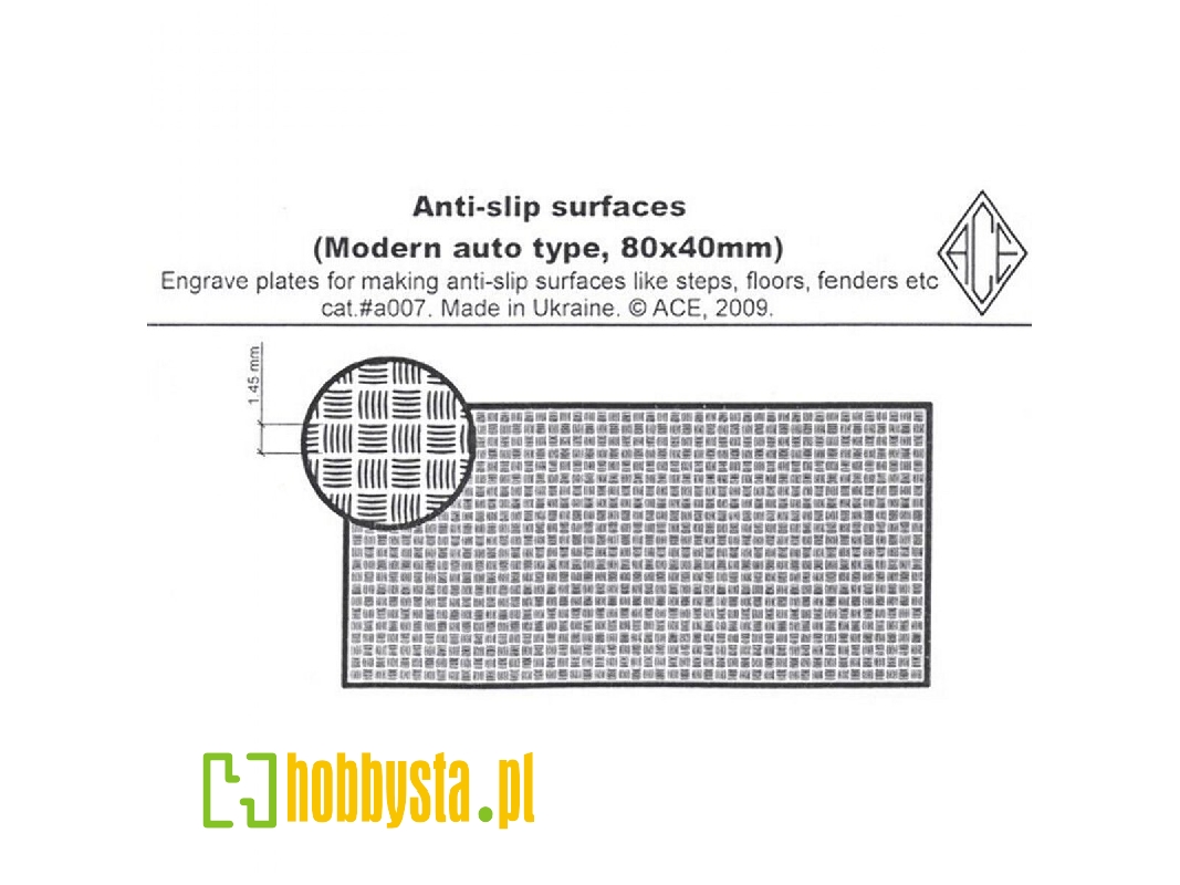 Anti-slip Surfaces (Modern Auto Type, 0.5mm Step; 80mm X 40mm) - zdjęcie 1