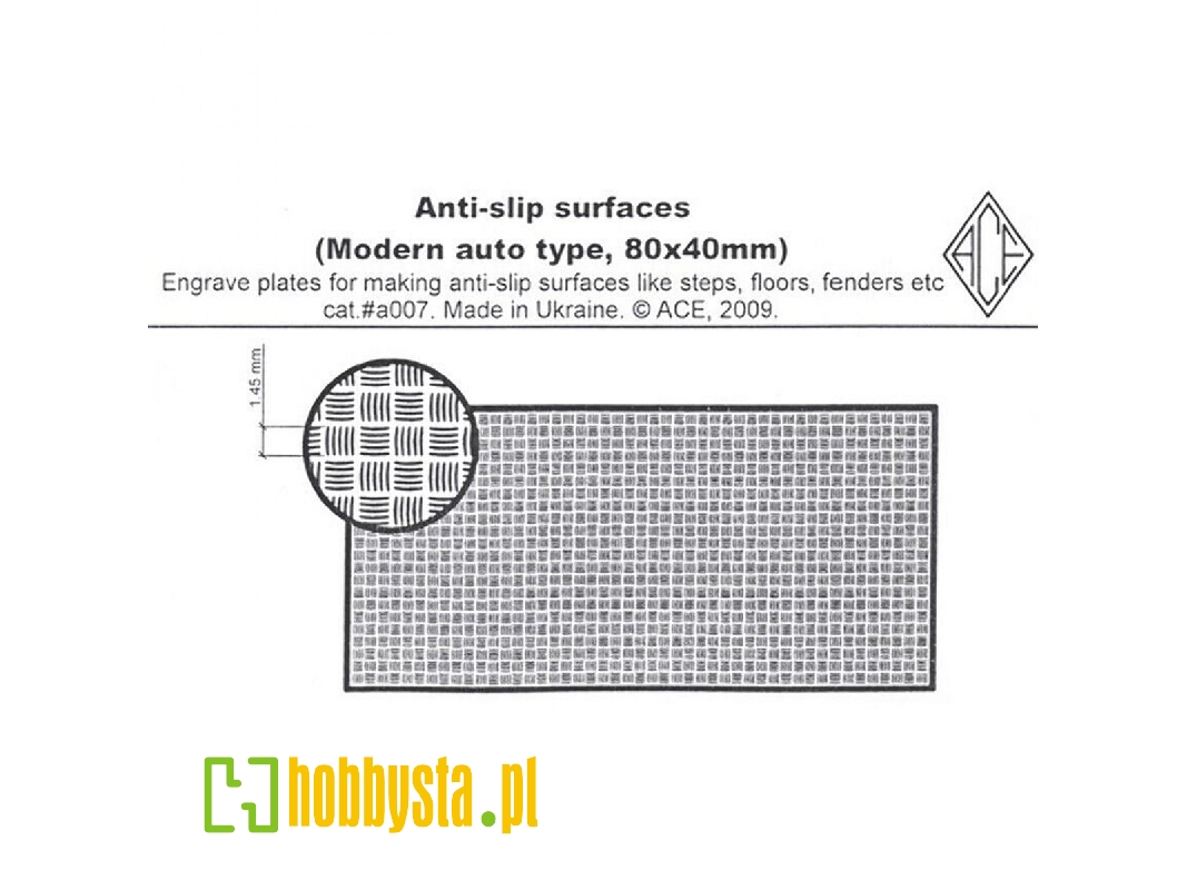 Anti-slip Surfaces (Modern Auto Type, 0.5mm Step; 80mm X 40mm) - zdjęcie 1 Anti-slip Surfaces (Modern Auto Type, 0.5mm Step; 80mm X 40mm) - zdjęcie 1