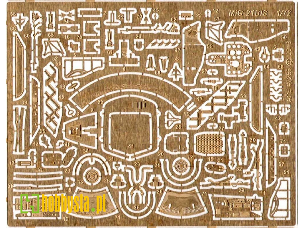 Photo-etched: Mig-21 Bis - zdjęcie 1 Photo-etched: Mig-21 Bis - zdjęcie 1