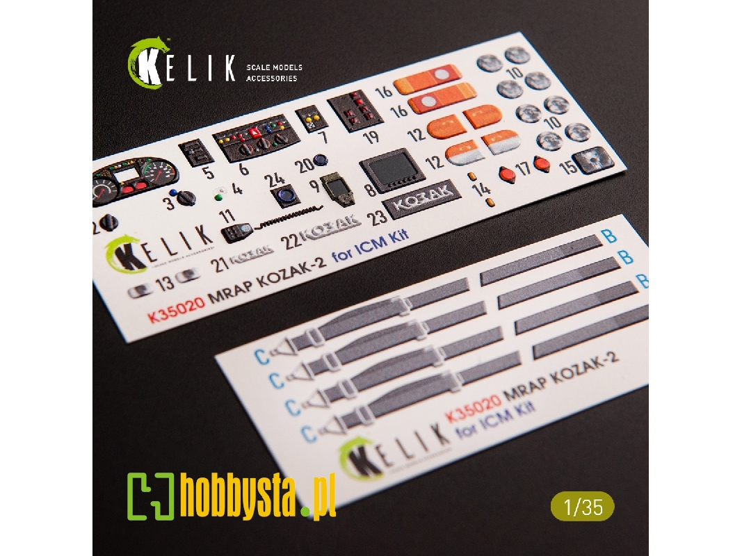 Kozak-2 Ukrainian Mrap - 3d Decals For Icm Kit - zdjęcie 1 Kozak-2 Ukrainian Mrap - 3d Decals For Icm Kit - zdjęcie 1