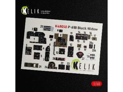 P-61b 'black Widow' Interior 3d Decals For Gwh Kit - zdjęcie 3