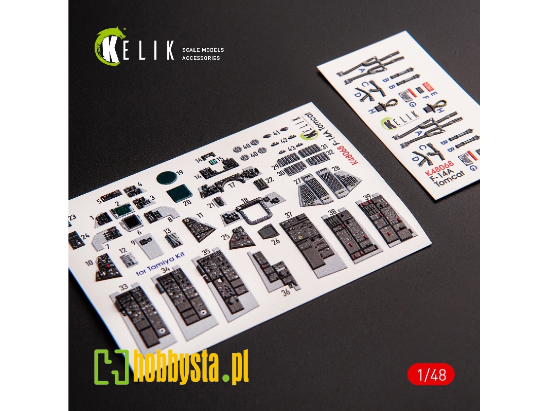 F-14a Tomcat Late - Interior 3d Decals For Tamiya Kit - zdjęcie 1 F-14a Tomcat Late - Interior 3d Decals For Tamiya Kit - zdjęcie 1
