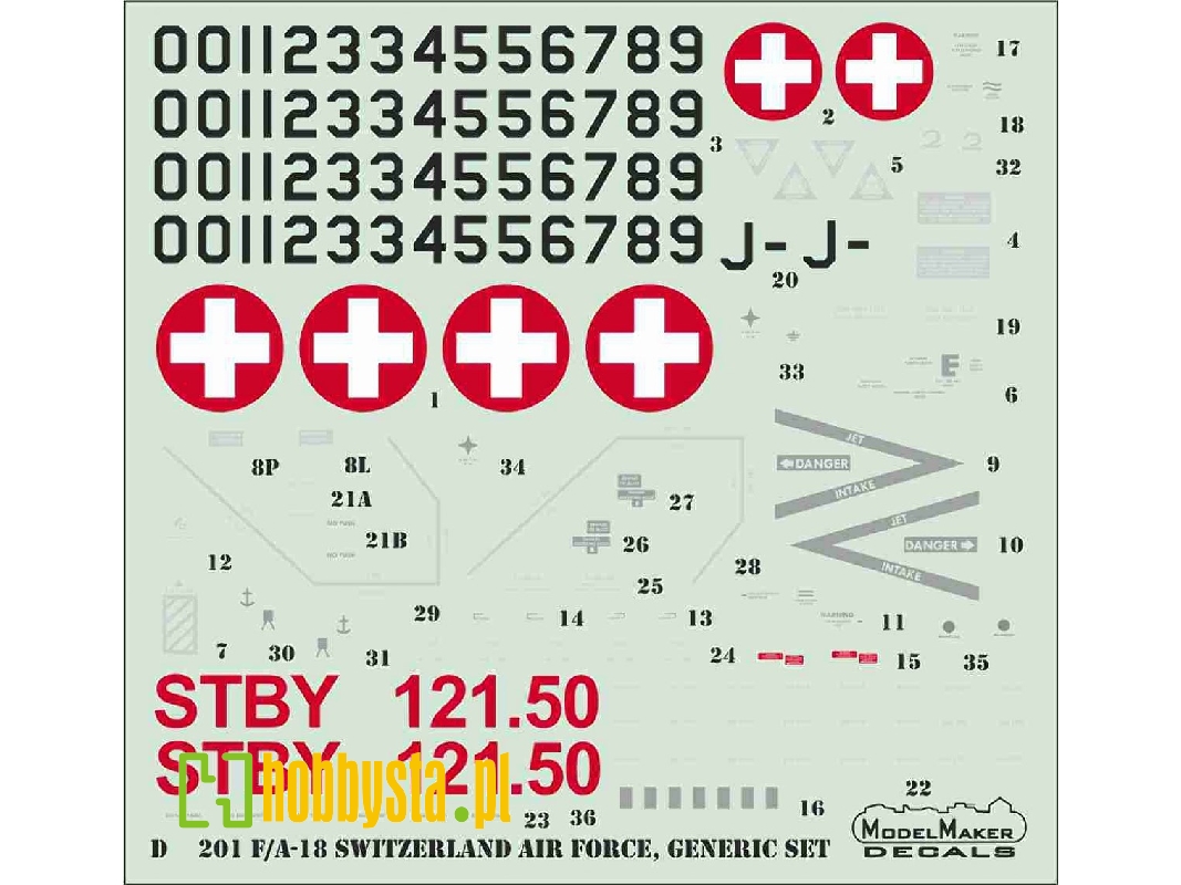 F/A-18c/D Switzerland Air Force, Generic Set - zdjęcie 1 F/A-18c/D Switzerland Air Force, Generic Set - zdjęcie 1
