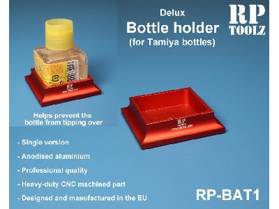 Deluxe Aluminium Holder For Tamiya Bottles (Red) - zdjęcie 2