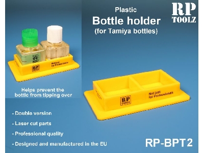 Double Plastic Holder For Tamiya Bottles (Yellow) - zdjęcie 2