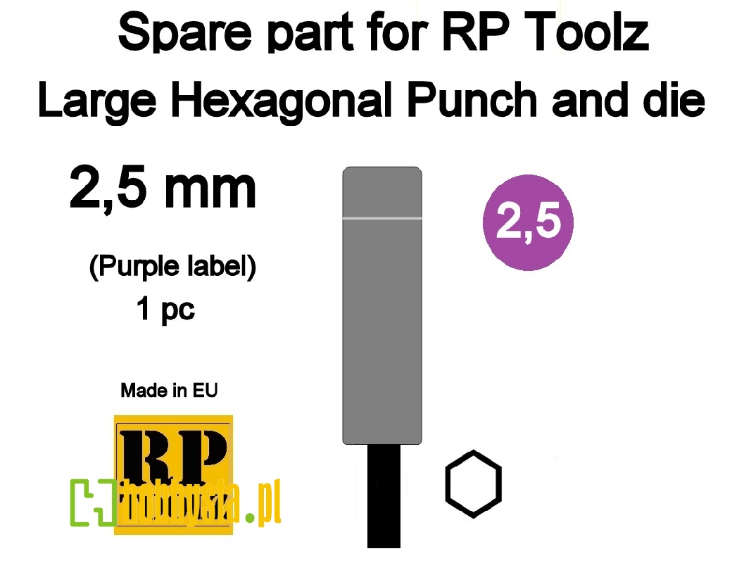 Spare Part For Rp Toolz Large Hexagonal Punch And Die Set 2,5mm - zdjęcie 1 Spare Part For Rp Toolz Large Hexagonal Punch And Die Set 2,5mm - zdjęcie 1