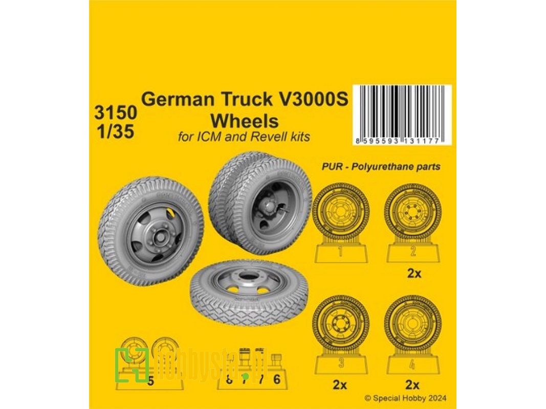 German Truck V3000s Wheels (For Icm And Revell Kits) - zdjęcie 1 German Truck V3000s Wheels (For Icm And Revell Kits) - zdjęcie 1