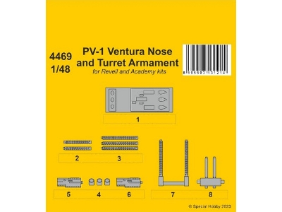 Pv-1 Ventura Nose And Turret Armament (For Revell And Academy Kits) - zdjęcie 1