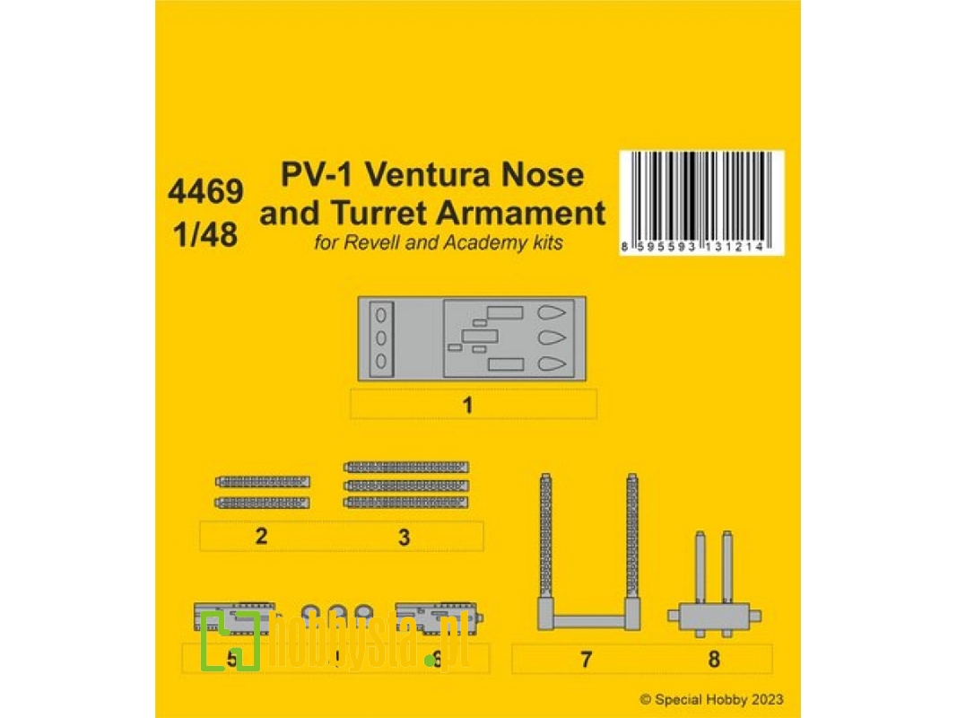 Pv-1 Ventura Nose And Turret Armament (For Revell And Academy Kits) - zdjęcie 1