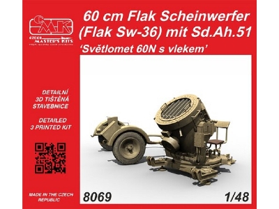 60cm Flak Scheinwerfer (Flak Sw-36) Mit Sd.Ah.51 'svetlomet 60n S Vlekem' - zdjęcie 1