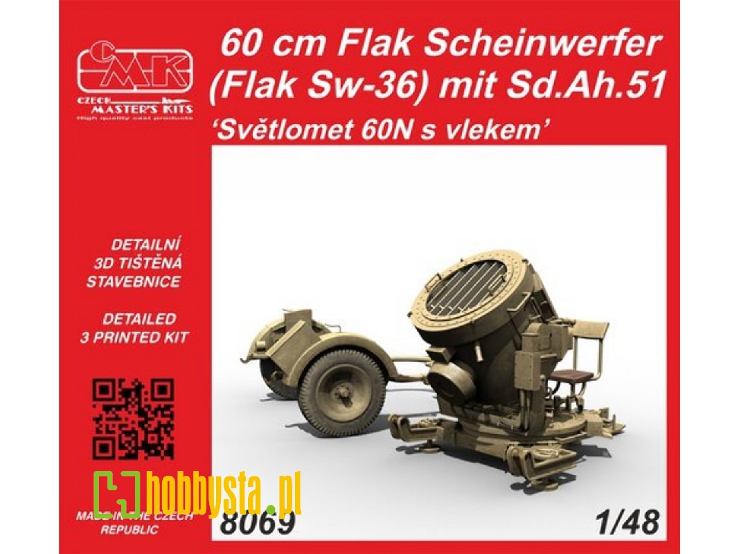 60cm Flak Scheinwerfer (Flak Sw-36) Mit Sd.Ah.51 'svetlomet 60n S Vlekem' - zdjęcie 1