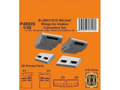 B-25b/C/D/G Mitchell Wings Air Intakes Correction Set (For Acc. Miniatures, Italeri, Revell And Academy Kits) - zdjęcie 1