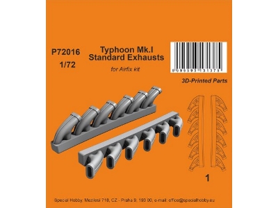 Typhoon Mk.I Standard Exhausts (For Airfix Kit) - zdjęcie 1