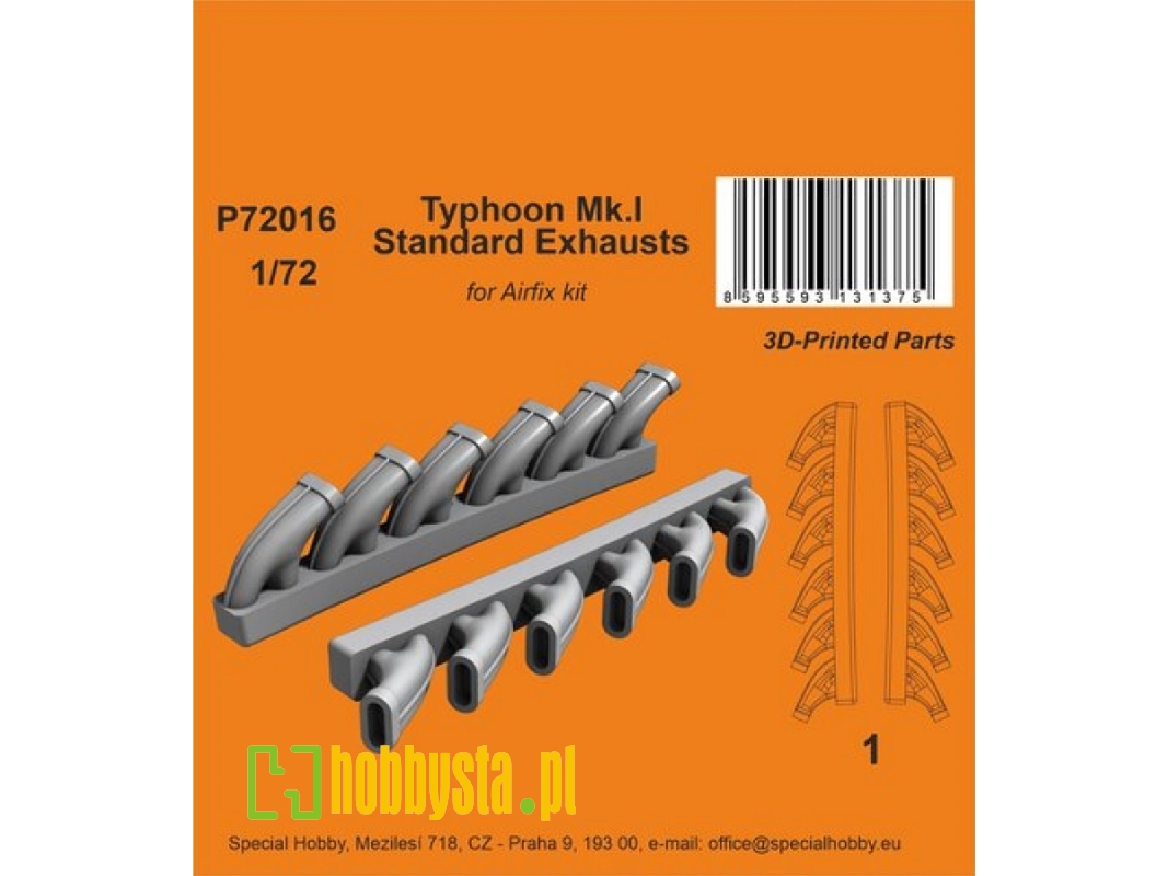 Typhoon Mk.I Standard Exhausts (For Airfix Kit) - zdjęcie 1 Typhoon Mk.I Standard Exhausts (For Airfix Kit) - zdjęcie 1