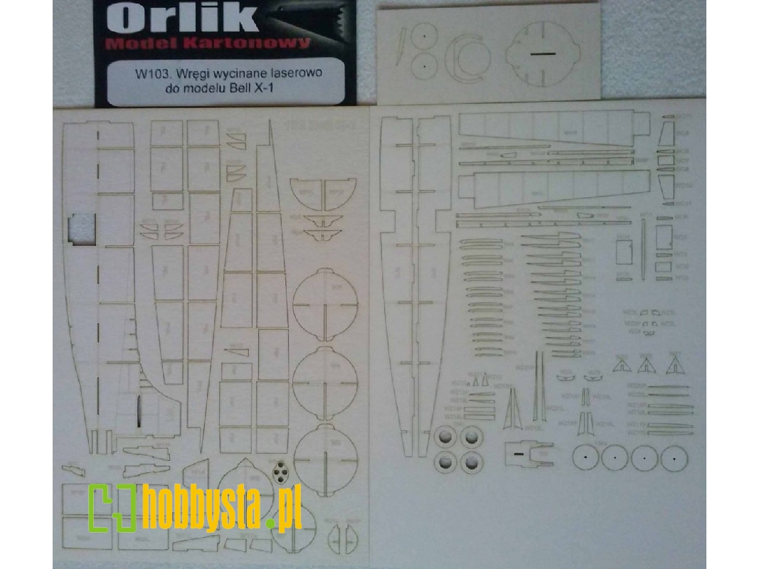 Elementy Wycinane Laserowo Do Modelu Bell X-1 - zdjęcie 1 Elementy Wycinane Laserowo Do Modelu Bell X-1 - zdjęcie 1
