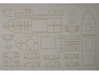 Elementy Wycinane Laserowo Do Modelu Mitsubishi T-14 - zdjęcie 1