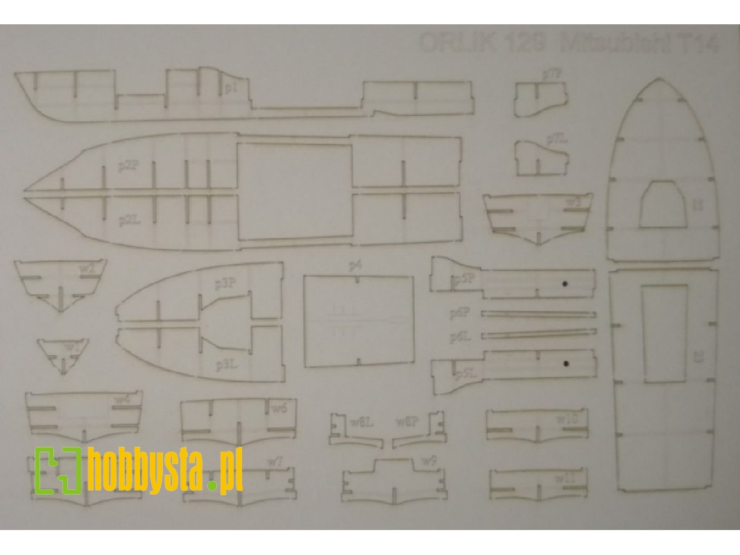 Elementy Wycinane Laserowo Do Modelu Mitsubishi T-14 - zdjęcie 1 Elementy Wycinane Laserowo Do Modelu Mitsubishi T-14 - zdjęcie 1