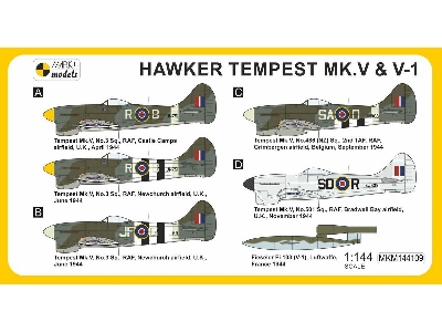 Hawker Tempest Mk.V - Series 1/2 'doodlebug Chaser' (2in1 Kit + Resin V-1) Royal Air Force - zdjęcie 1