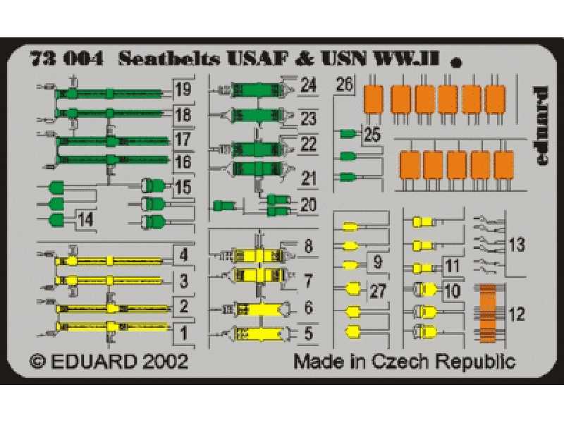  Seatbelts USAF & USN WWII 1/72 - blaszki - zdjęcie 1