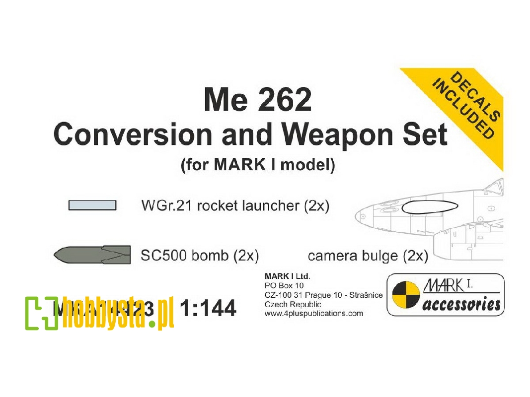 Messerschmitt Me-262 A - Conversion & Weapon Set (For Eduard And Mark I Models Kits) - zdjęcie 1 Messerschmitt Me-262 A - Conversion & Weapon Set (For Eduard And Mark I Models Kits) - zdjęcie 1