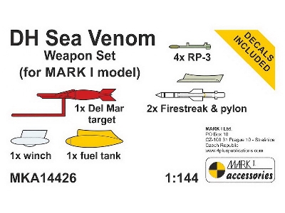 De Havilland Sea Venom - Weapon Set Resin Parts & Decals (For Mark I Models Kits) - zdjęcie 2