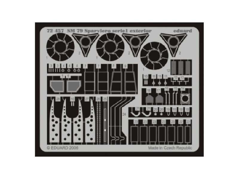  SM 79 Sparviero serie1 exterior 1/72 - Italeri - blaszki - zdjęcie 1
