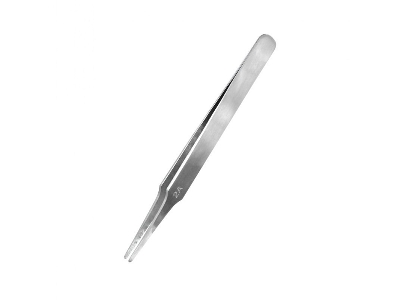 Flat Rounded Stainless Steel Tweezers (120 Mm) - zdjęcie 1