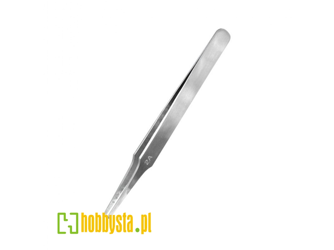 Flat Rounded Stainless Steel Tweezers (120 Mm) - zdjęcie 1