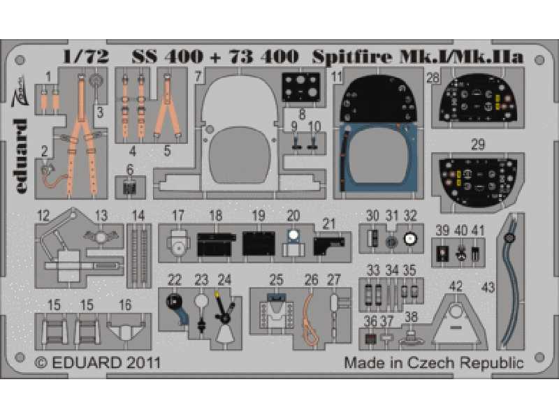 Spitfire Mk. I/Mk. IIa S. A. 1/72 - Airfix - blaszki - zdjęcie 1 Spitfire Mk. I/Mk. IIa S. A. 1/72 - Airfix - blaszki - zdjęcie 1