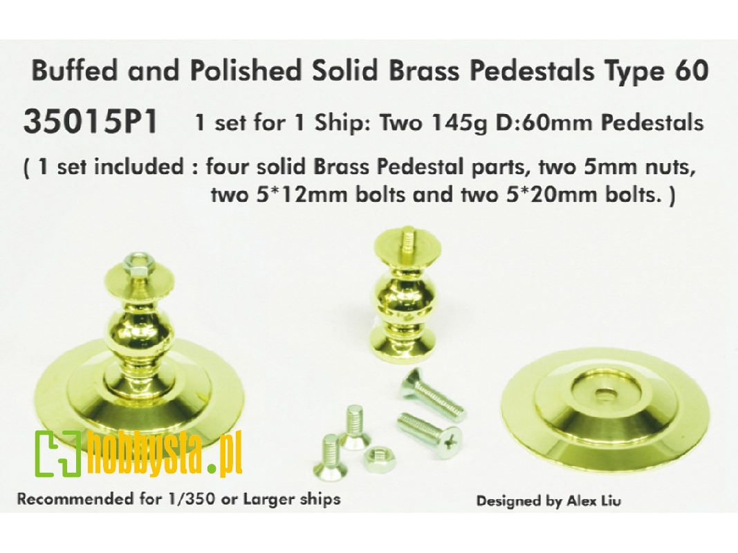 Buffed And Polished Solid Brass Pedestals Type 60 - zdjęcie 1 Buffed And Polished Solid Brass Pedestals Type 60 - zdjęcie 1