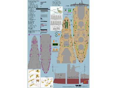 Uss Bb-34 New York 1944 Detail Up Set (With Teak Blue Deck, Barrels, Resin, Pe) - zdjęcie 11