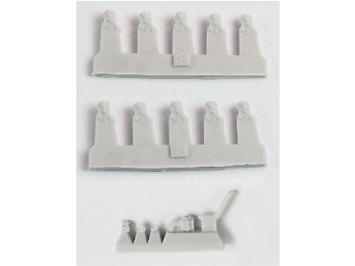Uss Bb-34 New York 1944 Detail Up Set (With Teak Blue Deck, Barrels, Resin, Pe) - zdjęcie 14
