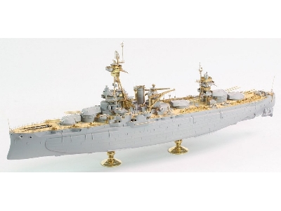 Uss Bb-34 New York 1944 Detail Up Set (With Teak Tone Deck, Barrels, Resin, Pe) - zdjęcie 2