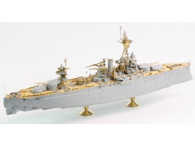 Uss Bb-34 New York 1944 Detail Up Set (With Teak Tone Deck, Barrels, Resin, Pe) - zdjęcie 3