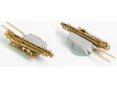 Uss Bb-34 New York 1944 Detail Up Set (With Teak Tone Deck, Barrels, Resin, Pe) - zdjęcie 20