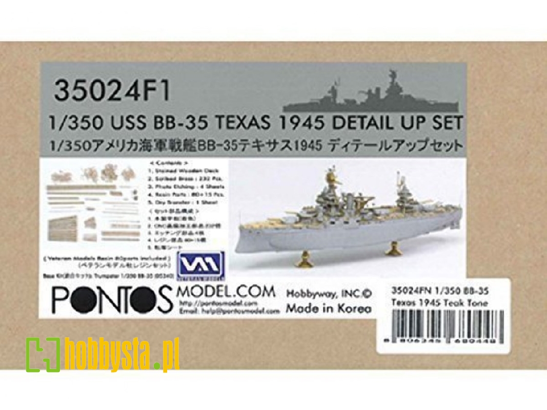 Uss Bb-35 Texas 1945 Detail Up Set (Teak Tone Deck) - zdjęcie 1 Uss Bb-35 Texas 1945 Detail Up Set (Teak Tone Deck) - zdjęcie 1