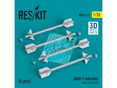 Aam-3 Missiles (4pcs) (F-4ej, F-2, F-15j) (3d Printed) - zdjęcie 1