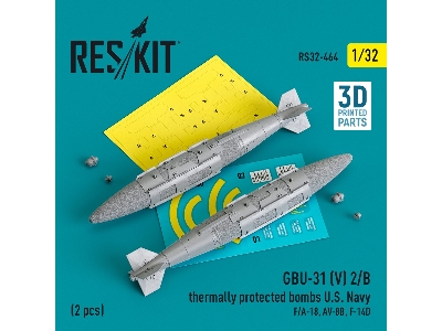 Gbu-31 (V) 2/B Thermally Protected Bombs U.S. Navy (2pcs) (F/A-18, Av-8b, F-14d) (3d Printed) - zdjęcie 1