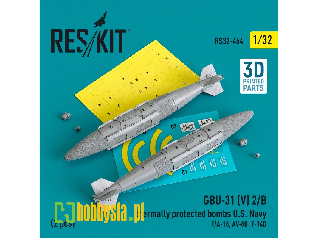 Gbu-31 (V) 2/B Thermally Protected Bombs U.S. Navy (2pcs) (F/A-18, Av-8b, F-14d) (3d Printed) - zdjęcie 1 Gbu-31 (V) 2/B Thermally Protected Bombs U.S. Navy (2pcs) (F/A-18, Av-8b, F-14d) (3d Printed) - zdjęcie 1