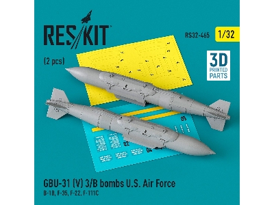 Gbu-31 (V) 3/B Bombs U.S. Air Force (2pcs) (B-1b, F-35, F-22, F-111c) (3d Printed) - zdjęcie 1