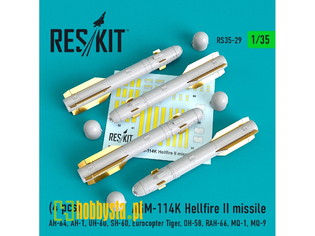 Agm-114k Hellfire Ii Missiles (4 Pcs) (Ah-64, Ah-1, Uh-60, Sh-60, Eurocopter Tiger, Oh-58, Rah-66, Mq-1, Mq-9) - zdjęcie 1 Agm-114k Hellfire Ii Missiles (4 Pcs) (Ah-64, Ah-1, Uh-60, Sh-60, Eurocopter Tiger, Oh-58, Rah-66, Mq-1, Mq-9) - zdjęcie 1