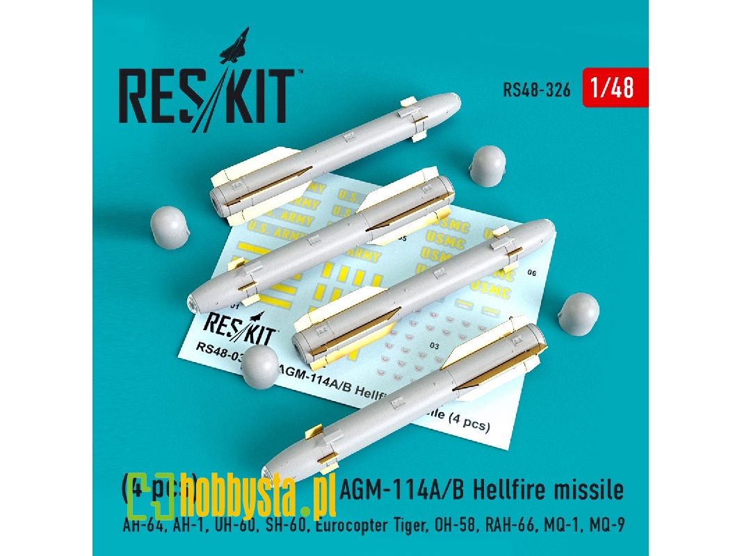 Agm-114a/B Hellfire Missiles (4 Pcs) (Ah-64, Ah-1, Uh-60, Sh-60, Eurocopter Tiger, Oh-58, Rah-66, Mq-1, Mq-9) - zdjęcie 1 Agm-114a/B Hellfire Missiles (4 Pcs) (Ah-64, Ah-1, Uh-60, Sh-60, Eurocopter Tiger, Oh-58, Rah-66, Mq-1, Mq-9) - zdjęcie 1
