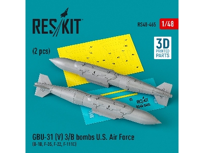 Gbu-31 (V) 3/B Bombs U.S. Air Force (2pcs) (B-1b, F-35, F-22, F-111c) (3d Printed) - zdjęcie 1