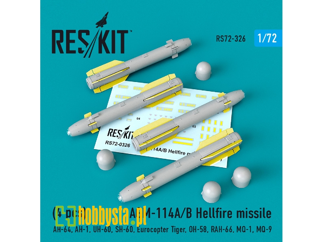 Agm-114a/B Hellfire Missiles (4 Pcs) (Ah-64, Ah-1, Uh-60, Sh-60, Eurocopter Tiger, Oh-58, Rah-66, Mq-1, Mq-9) - zdjęcie 1 Agm-114a/B Hellfire Missiles (4 Pcs) (Ah-64, Ah-1, Uh-60, Sh-60, Eurocopter Tiger, Oh-58, Rah-66, Mq-1, Mq-9) - zdjęcie 1