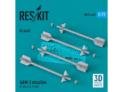 Aam-3 Missiles (4pcs) (F-4ej, F-2, F-15j) (3d Printed) - zdjęcie 1