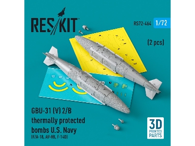 Gbu-31 (V) 2/B Thermally Protected Bombs U.S. Navy (2pcs) (F/A-18, Av-8b, F-14d) (3d Printed) - zdjęcie 1